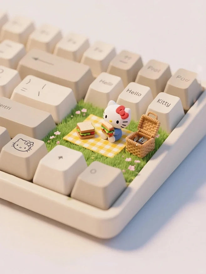 个性手工Kitty猫猫系列键帽oem高度情侣送礼装饰十字轴通用