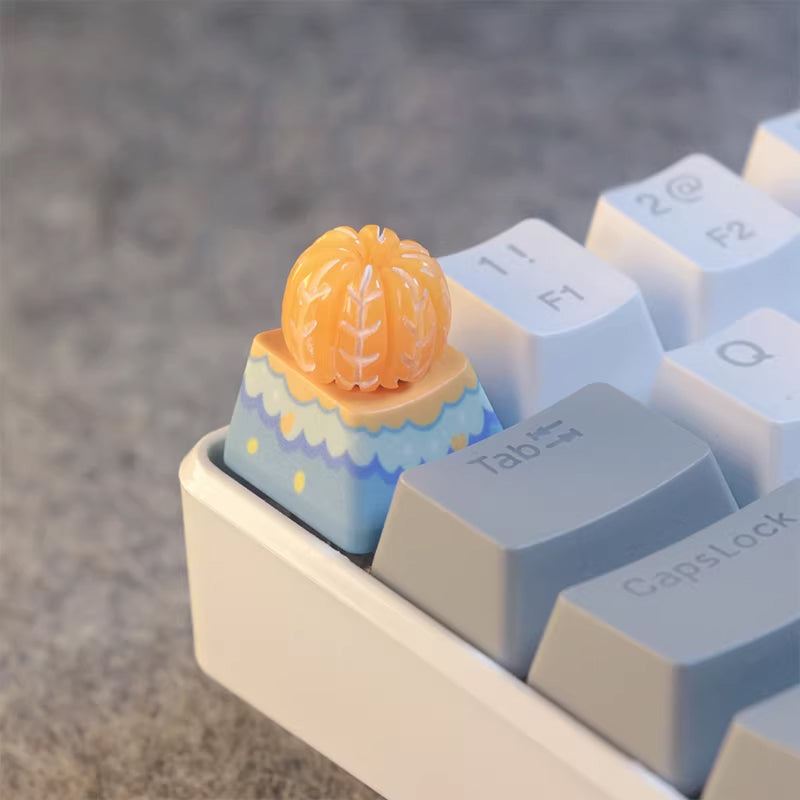 个性手工橘子键帽橘子系列键帽oem高度情侣送礼装饰十字轴通用