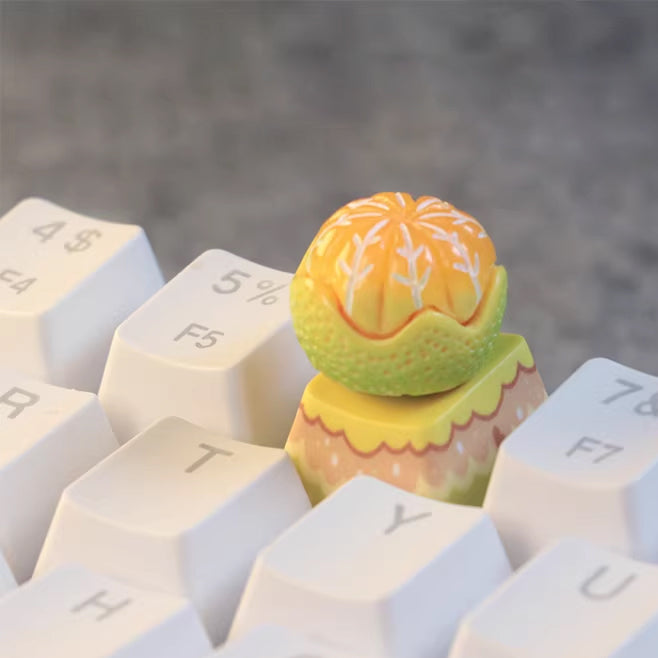 个性手工橘子键帽橘子系列键帽oem高度情侣送礼装饰十字轴通用