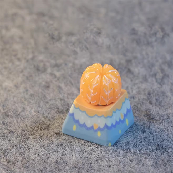 个性手工橘子键帽橘子系列键帽oem高度情侣送礼装饰十字轴通用